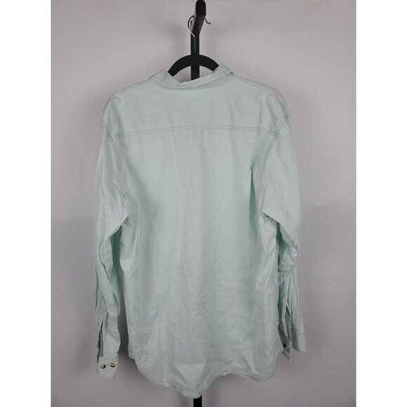 Wrangler Light Green Men's Long Sleeve Shirt Cotton Men XL Cotton - Picture 5 of 10